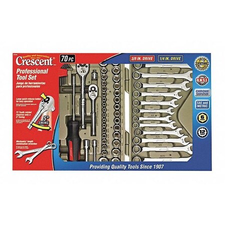 Tool Set 70 Pieces by USA Crescent General Hand Tool Kits