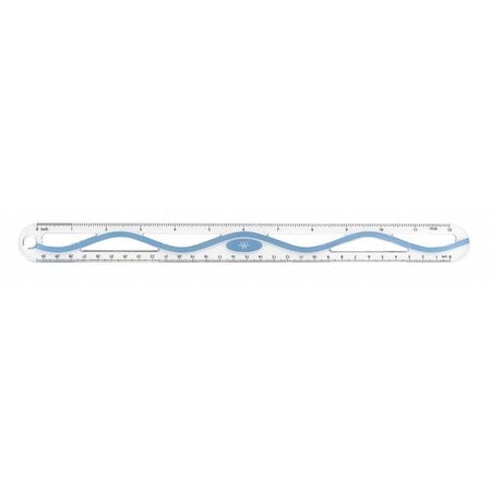 Ruler 12"Plastic Wave Assorted by USA Westcott Rulers & Straight Edges