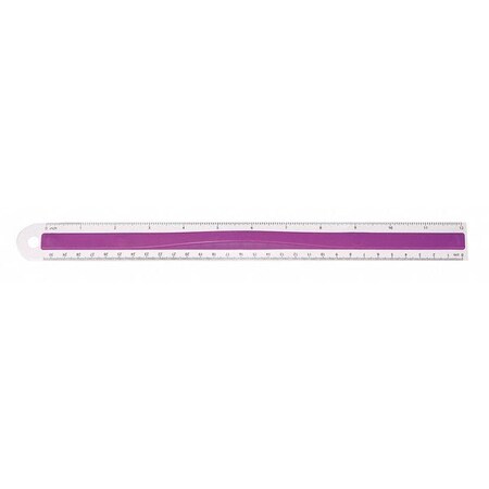 Ruler 12" Plastic Finger Grip Assorted by USA Westcott Rulers & Straight Edges