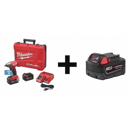 Cordless Impact Wrench Kit 1/2" Drive Type 2759B 22 48 11 1850 by USA Milwaukee Cordless Power Impact Tools