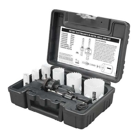 Electrician Hole Saw Kit Metric 9 pcs. by USA Xtreme Blu Mol Hole Saw Kits