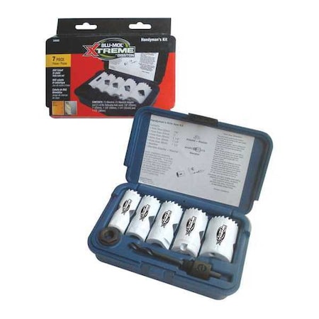 Handyman Bi Metal Hole Saw Kit 7 pcs. by USA Xtreme Blu Mol Hole Saw Kits
