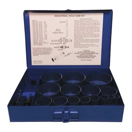 Industrial Bi Metal Hole Saw Kit 20 pcs. Type 9599 by USA Blu Mol Hole Saw Kits