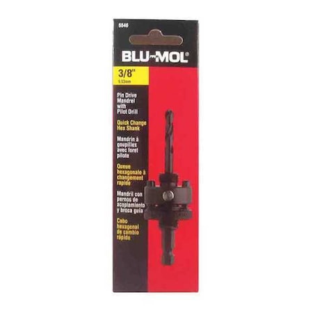 Hole Saw Mandrel Shank 3/8" 1 1/4" to 6 by USA Blu Mol Hole Saw Accessories