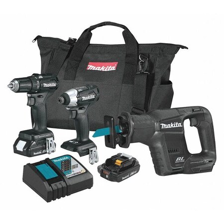 Combo Kit 18.0V 3 Tools 2.0Ah Cap. by USA Makita Cordless Power Tool Combination Kits