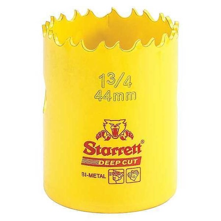 Bi Metal Fast Cut Hole Saw 1 3/4" (44mm) Type DCH0134 G by USA Starrett Hole Saws & Cutters