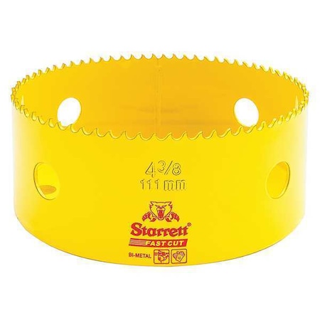 Bi Metal Fast Cut Hole Saw 4 3/8" (111mm) by USA Starrett Hole Saws & Cutters