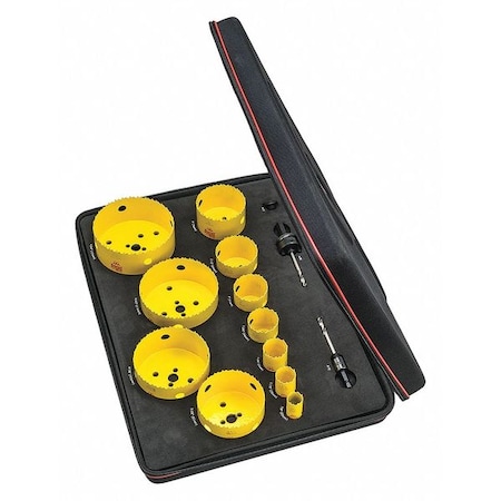 Electricians Kit w/11 Hole Saws Arbors by USA Starrett Hole Saw Accessories