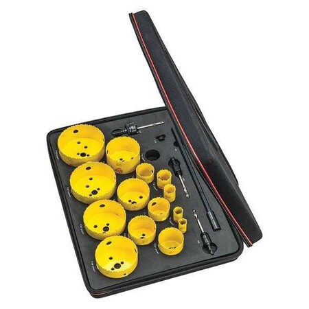 Industrial Kit w/ 15 Hole Saws Arbors by USA Starrett Hole Saw Accessories