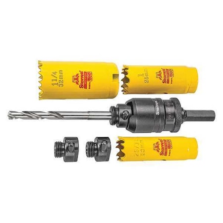 Kwik Change Arbor Kit w/Hole Saws Hex by USA Starrett Hole Saw Accessories