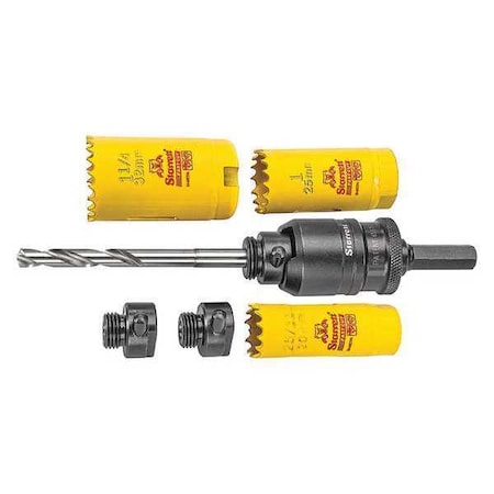 Kwik Change Arbor Kit w/ Hole Saws Hex by USA Starrett Hole Saw Accessories