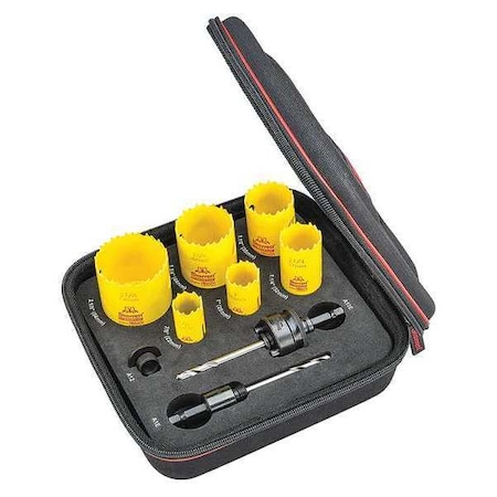 DCH Doorlock Kit w/ 6 Hole Saws Arbors by USA Starrett Hole Saw Accessories