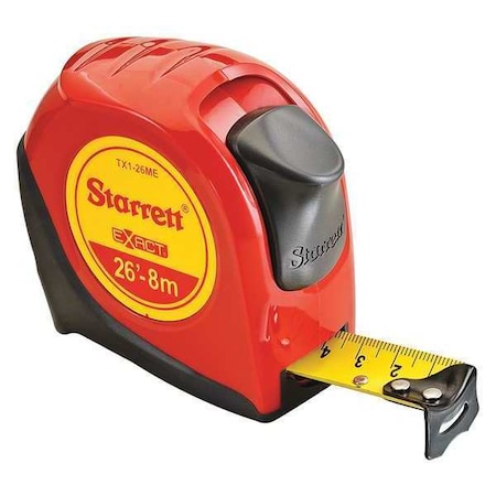 Tape Measure 1"x 26ft /8m 1/16mm Type KTX1 26ME N by USA Starrett Measuring Tapes