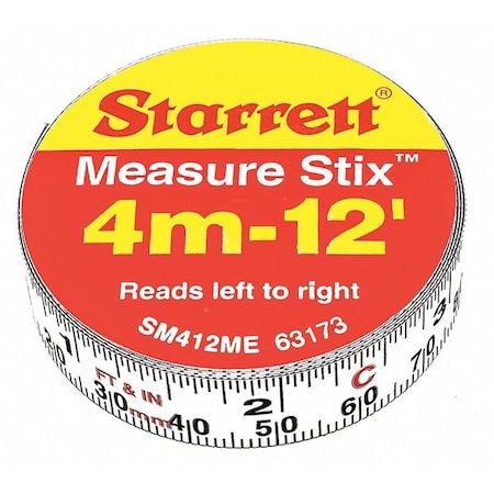 Measuring Stick 1/2"x 12' Metric/English by USA Starrett Rulers & Straight Edges
