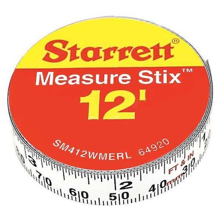 Measuring Stick 1/2"x12ft 3.6m RightLeft by USA Starrett Rulers & Straight Edges