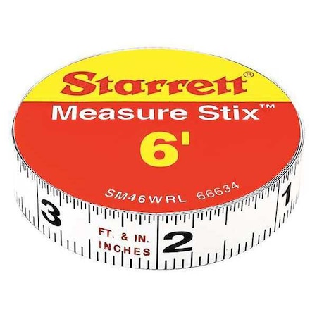 Measuring Stick 1/2"x 6ft. Right Left by USA Starrett Rulers & Straight Edges