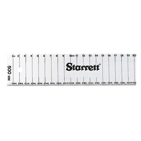 Aluminum Rule Straight Edge 500mm by USA Starrett Rulers & Straight Edges