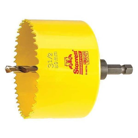 3 1/2" (89mm) Bi Metal HSS Hole Saw with Arbor by USA Starrett Hole Saws & Cutters