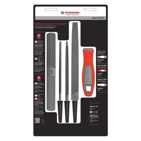 Piece File Set 5 Type FS0002CS by USA Corona Hand Files & Rasps