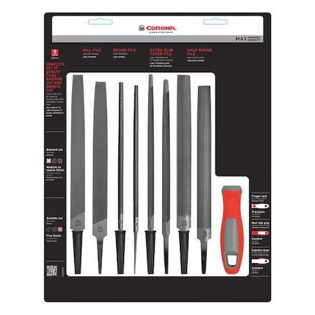 Piece File Set 9 by USA Corona Hand Files & Rasps