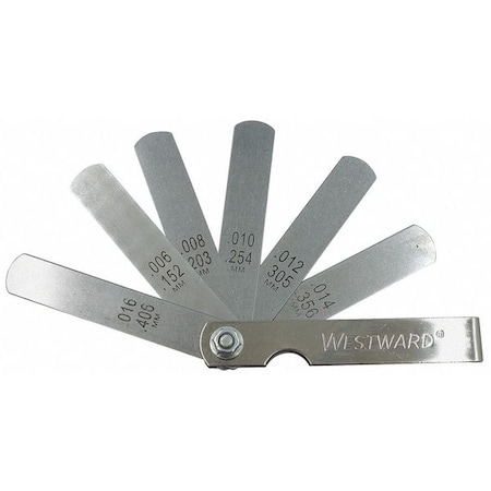 Non magnetic Feeler Gauge Set 6 pcs. by USA Westward Precision Measuring Feeler Gauge Sets