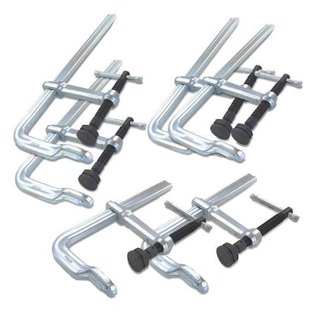 6 piece Sliding Arm Bar Clamp Set 7 1/2" 12" & 16" Heavy Duty by USA Bessey Bar & Pipe Clamps