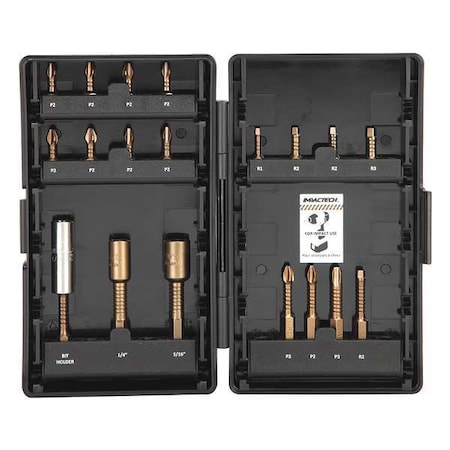Screwdriver Bit Set 19 Pieces 1/4" Shank by USA Vega Screwdriver Impact Bits