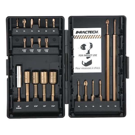 Screwdriver Bit Set 21 Pieces 1/4" Shank by USA Vega Screwdriver Impact Bits