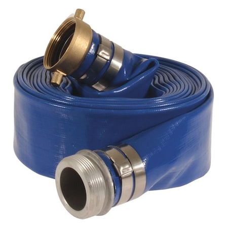 4" ID x 50 ft PVC Water Discharge Hose 70 PSI BL by USA Value Brand Air Compressor Discharge & Suction Hoses