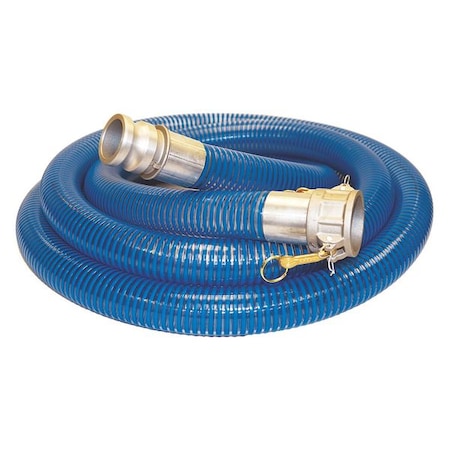 2" ID x 20 ft PVC Water Suction Hose 90 PSI Clear/BL by USA Value Brand Air Compressor Discharge & Suction Hoses