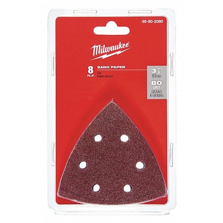 Sand Paper 80 Grit 3 1/2 in. by USA Milwaukee Oscillating Tool Accessories