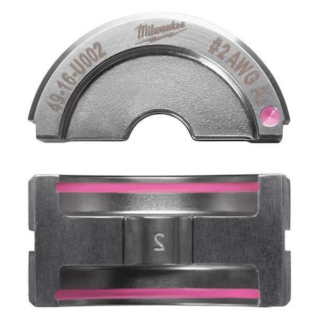 Crimping Tool Die 2 AWG Pink by USA Milwaukee Crimping Tool Dies