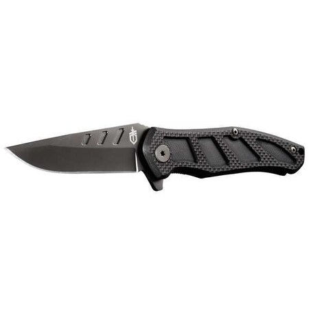 Folding Knife Fine Drop 7 1/8 in Blk by USA Gerber Folding Knives