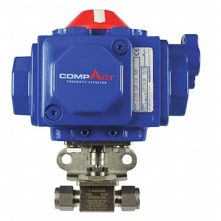 1/2" Compr Stainless Steel Pneumatic Ball Valve Inline Type 8 8D C15 67K by USA Habonim Pneumatic Flow Control Valves