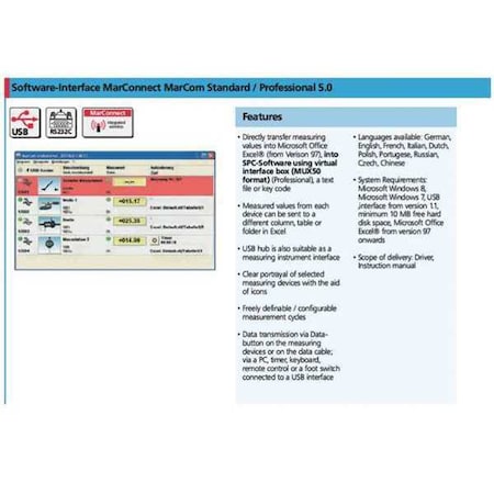 Marcom Professional 5.0 Software USB by USA Mahr Federal Precision Measuring Accessories