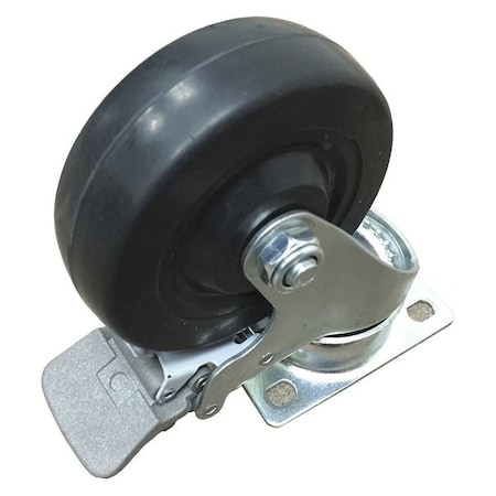 Rubber Caster with Full Break 4x1 1/4 by USA Westward Pneumatic Tool Parts