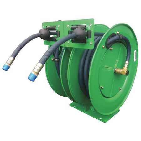 Dual Purpose Reel 3/8 in. dia. 25 ft. by USA Speedaire Pneumatic Spring Return Hose Reels