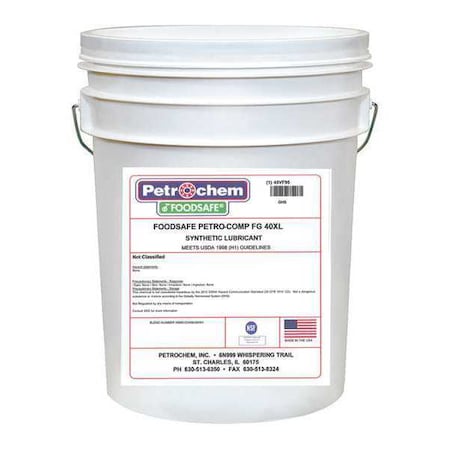 Compressor Oil 5gal Pail Polyalphaolefin Type PETRO COMP FG 40XL 005 by USA Petrochem Air Compressor Oil