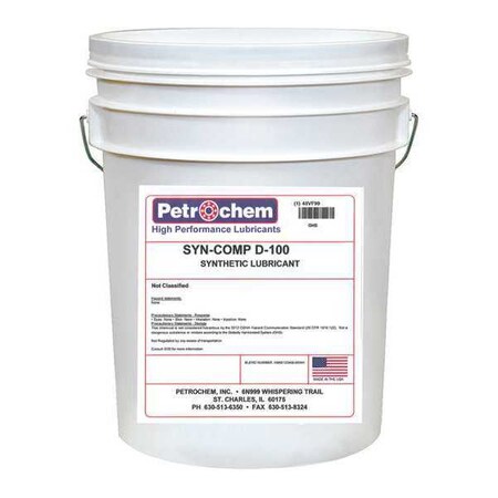 Compressor Oil 5 gal. Pail Synthetic Oil Type SYN COMP D 100 005 by USA Petrochem Air Compressor Oil