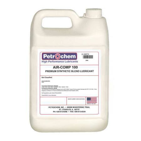 Compressor Oil 1 gal. Jug Synthetic Oil Type AIR COMP 100 001 by USA Petrochem Air Compressor Oil