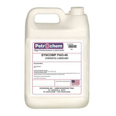 Compressor Oil 1gal Jug Polyalphaolefin Type SYNCOMP PAO 46 001 by USA Petrochem Air Compressor Oil