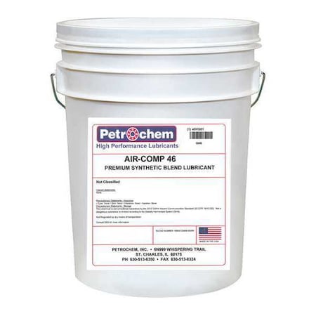 Compressor Oil 5 gal. Pail Synthetic Oil Type AIR COMP 46 005 by USA Petrochem Air Compressor Oil