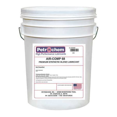Compressor Oil 5 gal. Pail Synthetic Oil Type AIR COMP 68 005 by USA Petrochem Air Compressor Oil