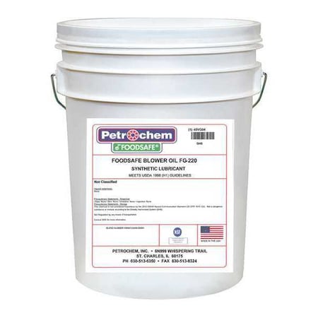 Compressor Oil 5gal Pail Polyalphaolefin Type BLOWER OIL FG 220 005 by USA Petrochem Air Compressor Oil