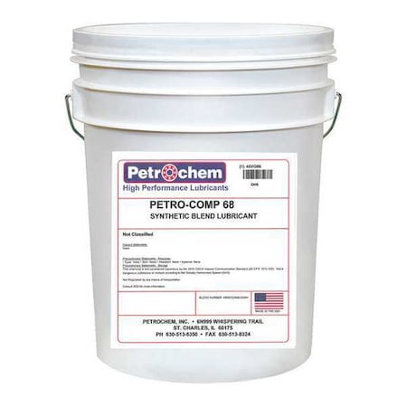 Compressor Oil 5 gal. Pail Mineral Oil Type PETRO COMP 68 005 by USA Petrochem Air Compressor Oil