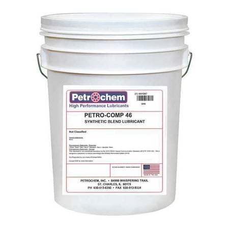 Compressor Oil 5 gal. Pail Mineral Oil Type PETRO COMP 46 005 by USA Petrochem Air Compressor Oil