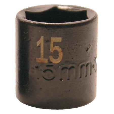 Impact Socket 1/4" Drive 15mm Size by USA SK Sockets
