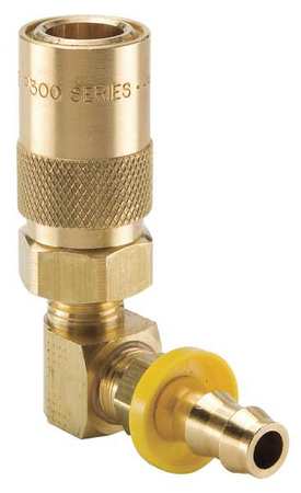 Body 1/2 Hose ID 3/8 In. Body Brass Model PC318 BP by USA Parker Hydraulic Quick Couplers
