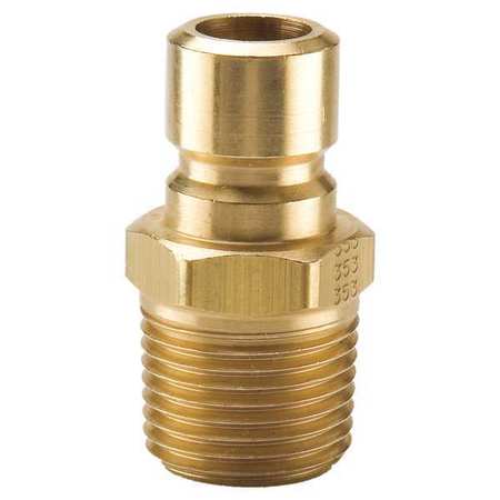Coupler Nipple 1/2 14 3/8 In. Body Brass by USA Parker Hydraulic Quick Couplers