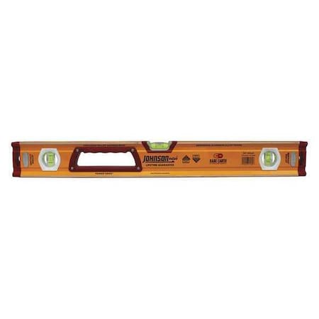 Box Level Aluminum 24in L Yllw 4 Magnets by USA Johnson Box I Beam & Torpedo Levels